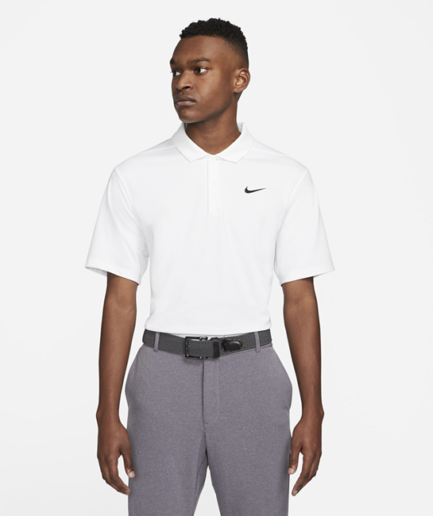 Nike Dri-FIT-golfpolo til mænd - Hvid