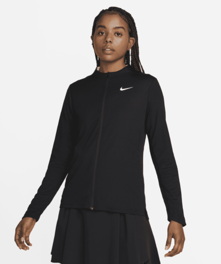 Nike Dri-FIT UV Advantage-golfoverdel med lynlås til kvinder - sort