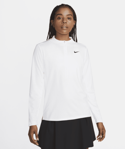 Nike Dri-FIT UV Advantage-golftrøje med 1/2 lynlås til kvinder - hvid