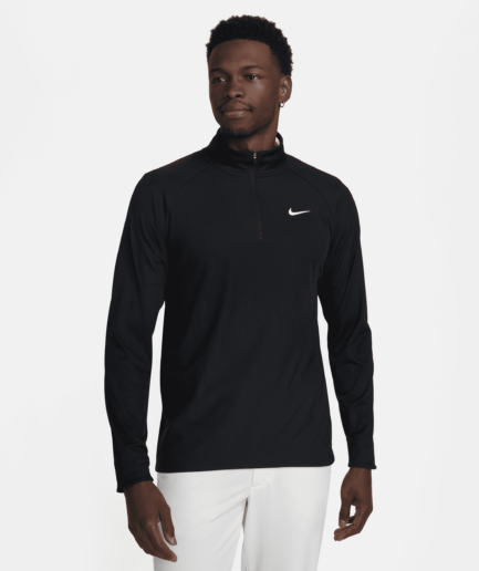Nike Tour Dri-FIT ADV-golfoverdel med halv lynlås til mænd - sort