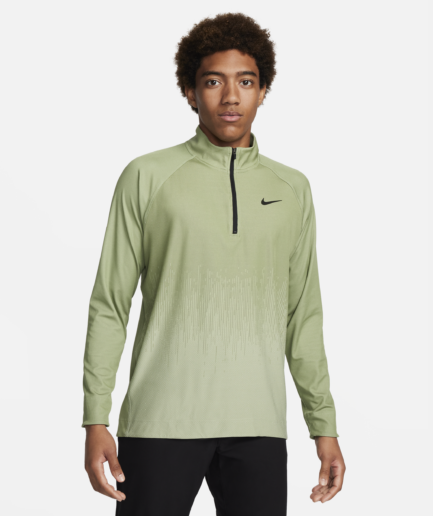Nike Tour Dri-FIT ADV-golfoverdel med halv lynlås til mænd - grøn