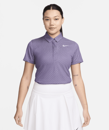 Kortærmet Nike Dri-FIT ADV Tour-golfpolo til kvinder - lilla